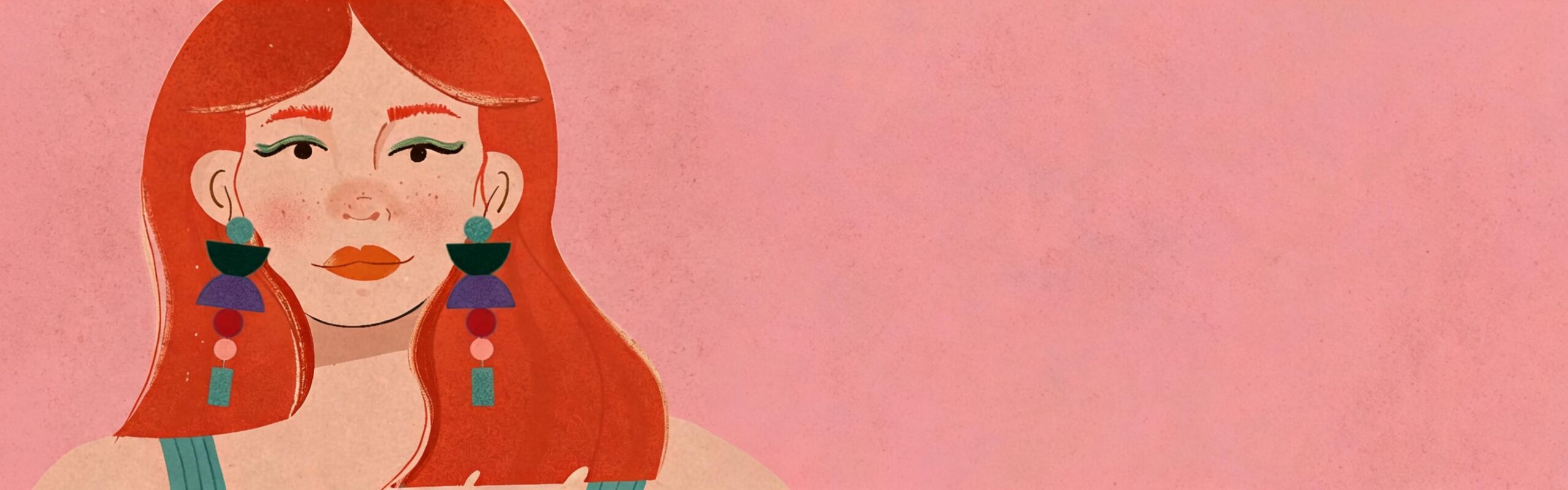 ginger hair girl illustrated portray