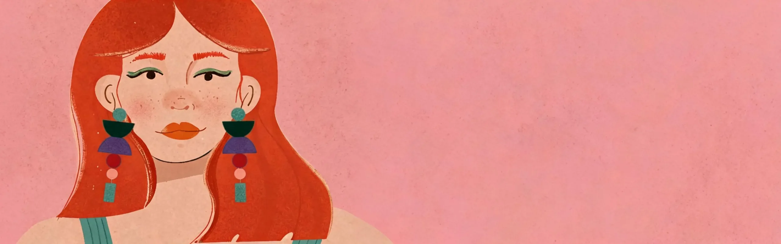 red haired girl illustration